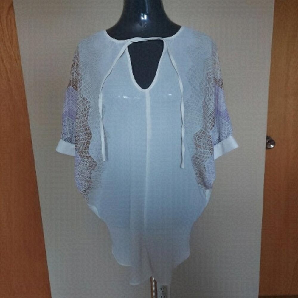 Madison Paige Boho Sheer Tunic Flowy Lightweight Summer Blouse Romantic Bohemian